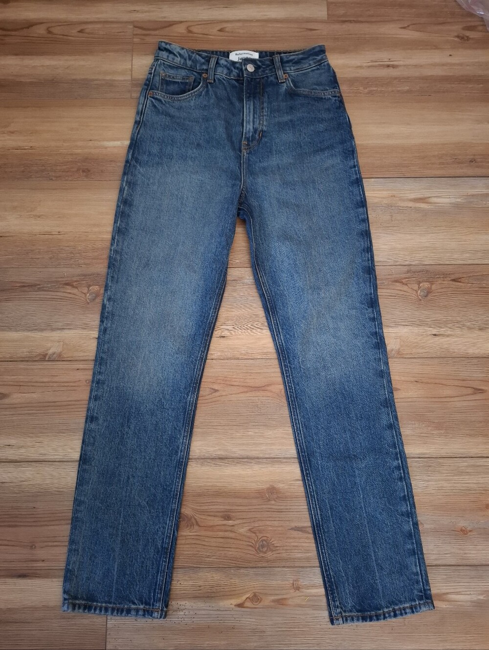 Reformation Jeans Liza Ultra High Rise Straight Women's 28 Blue